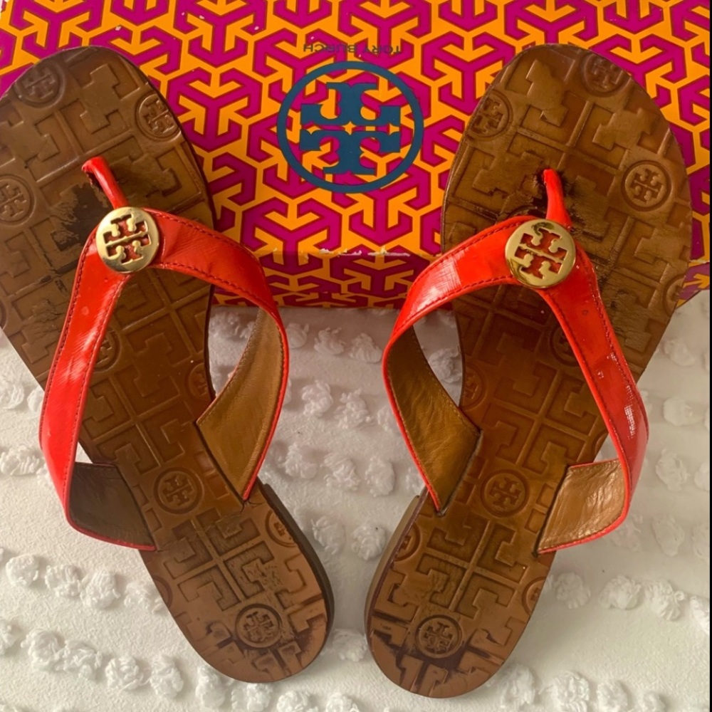 Tory Burch Thora flip flop patent sandal